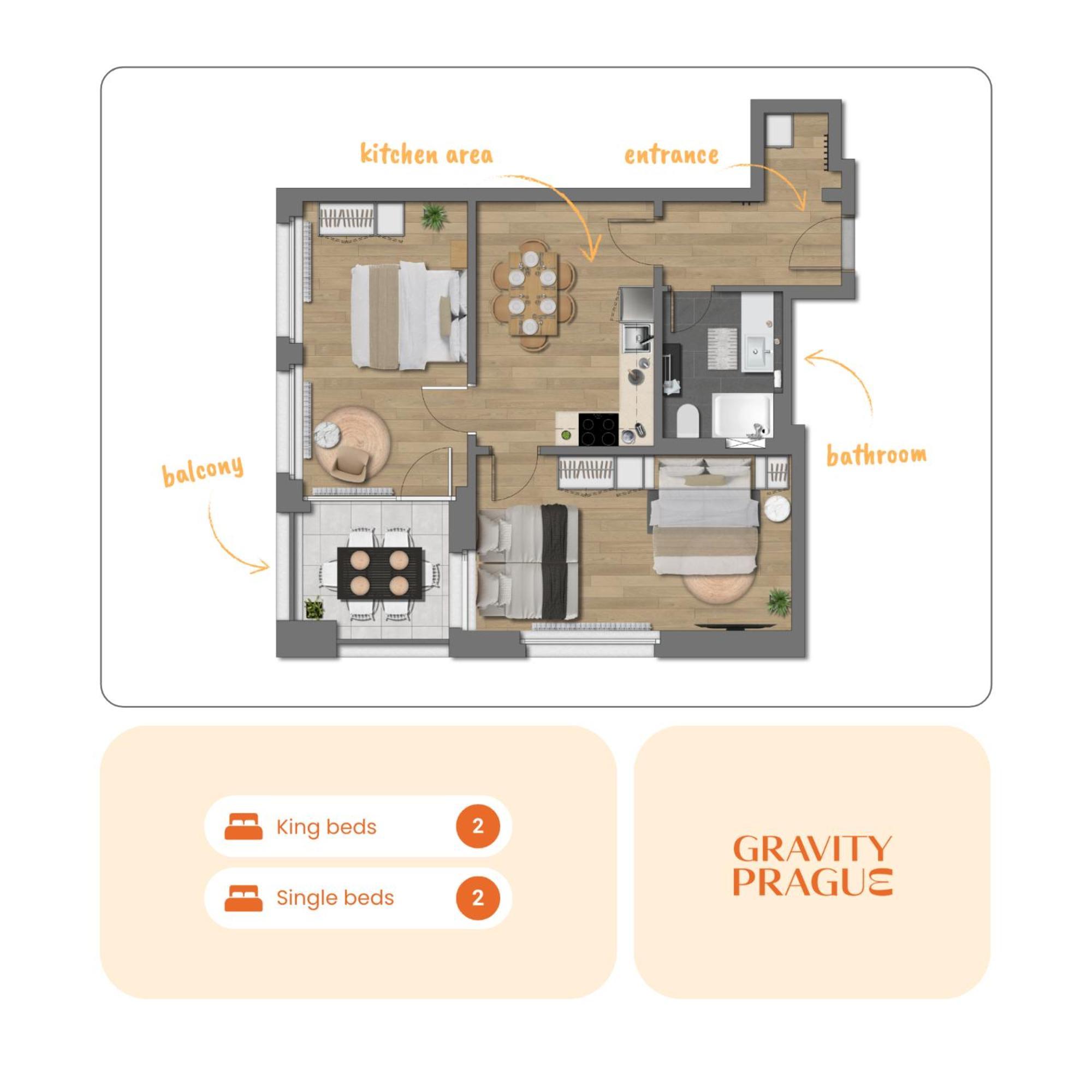 Bright 2Br - 8Th Floor, Balcony, Free Parking - By Gravity Prague Appartement Buitenkant foto